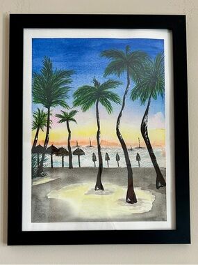 Palm Tree Beach Sunset